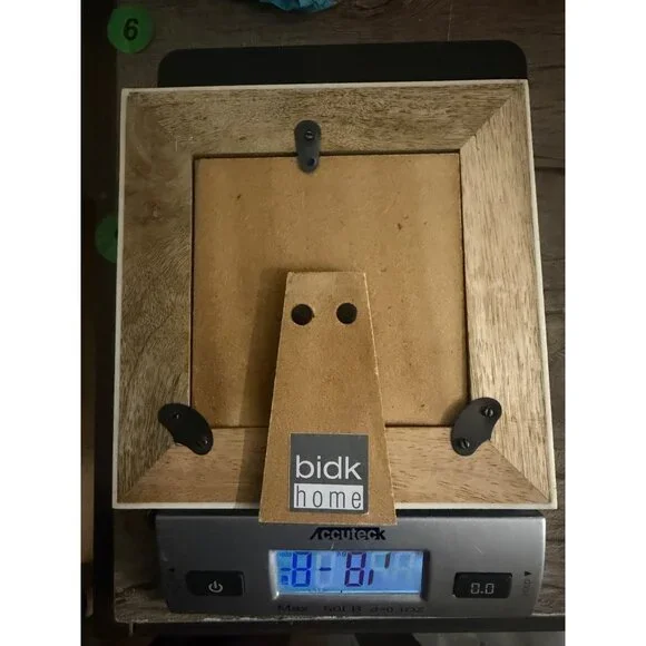 BIDK Home Wood Square Picture Frame Brown White Holds 4"x4" Photo (Total 6"x6") - Picture 9 of 9